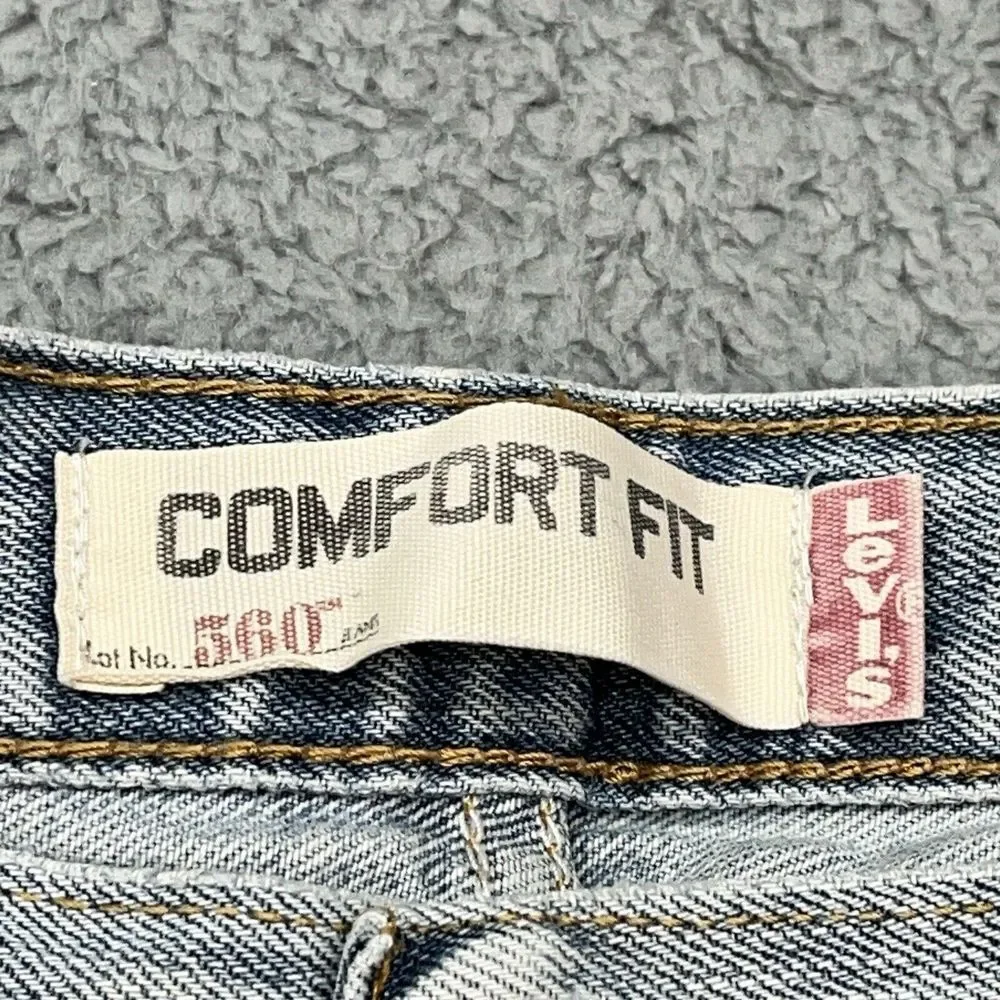 Levi's 560 Blue‎ Jeans Mens 42x29 Comfort Fit Loose Baggy Tapered Leg Distressed